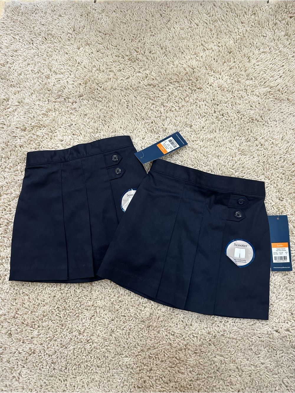 Girls' Navy Pleated School Skort